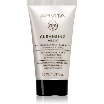 Apivita Cleansing Chamomile & Honey tisztító tej 3 in 1 az arcra és a szemekre 50 ml