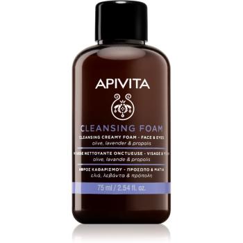 Apivita Cleansing Olive & Lavender tisztító hab az arcra és a szemekre 75 ml