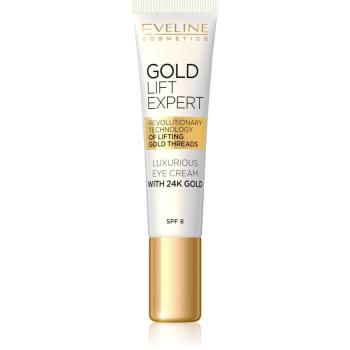 Eveline Cosmetics Gold Lift Expert luxus krém szemre és szemhéjra 24 karátos arannyal (SPF 8) 15 ml