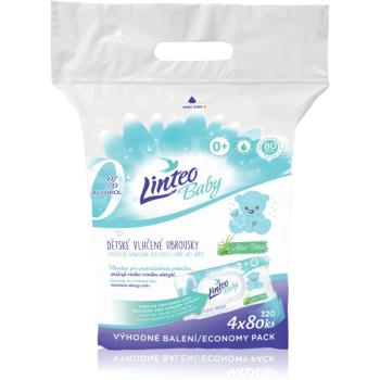 Linteo Baby Pure & Fresh finom nedves törlőkendők gyermekeknek nagy csomagolás 4 x 80 db