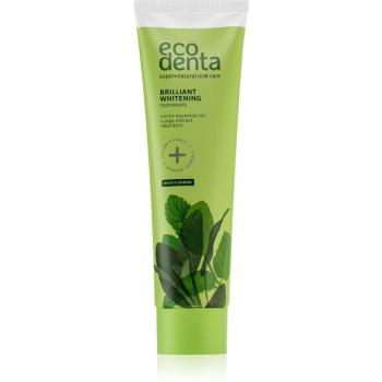 Ecodenta Green Brilliant Whitening fogfehérítő paszta fluoriddal a friss leheletért Mint Oil + Sage Extract 100 ml