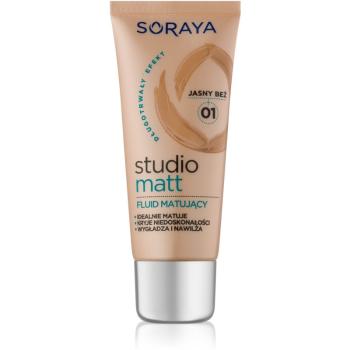 Soraya Studio Matt mattító make-up E-vitaminnal árnyalat 01 Light Beige 30 ml