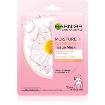 Garnier Skin Naturals Moisture+Comfort szuper hidratáló és nyugtató szövet arcmaszk száraz és érzékeny bőrre 28 g