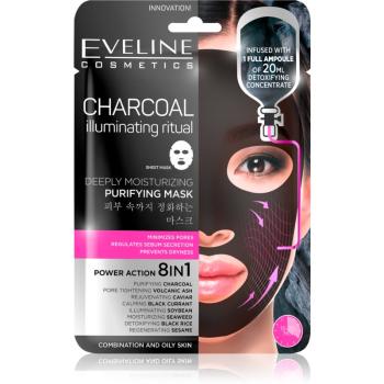 Eveline Cosmetics Charcoal Illuminating Ritual szuper hidratáló és tisztító szövet arcmaszk
