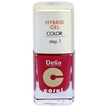 Delia Cosmetics Coral Nail Enamel Hybrid Gel géles körömlakk árnyalat 03 11 ml