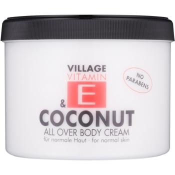 Village Vitamin E Coconut testápoló krém parabénmentes 500 ml