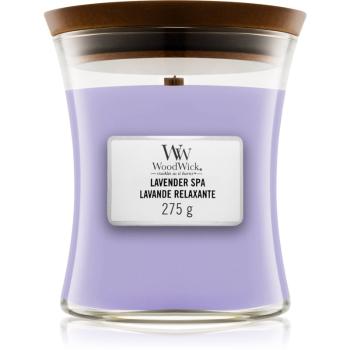Woodwick Lavender Spa illatos gyertya fa kanóccal 275 g
