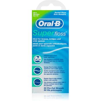 Oral B Super Floss fogselyem fogszabályzó és implantátumok tisztításához Mint 50 db