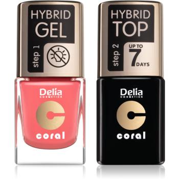 Delia Cosmetics Coral Nail Enamel Hybrid Gel kozmetika szett hölgyeknek odstín 16