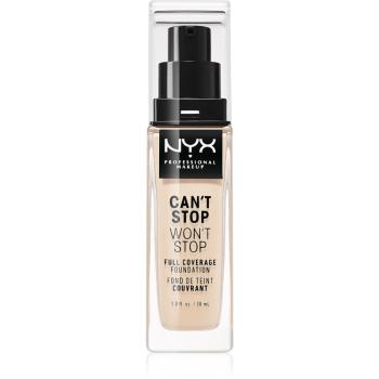 NYX Professional Makeup Can't Stop Won't Stop Magas fedésű alapozó árnyalat 1.3 Light Porcelain 30 ml