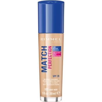Rimmel Match Perfection folyékony make-up SPF 20 árnyalat 102 Light Nude 30 ml