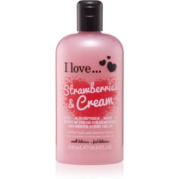 I love... Strawberries & Cream tusoló és fürdő krém 500 ml