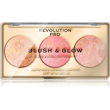 Revolution PRO Blush & Glow paletta az egész arcra árnyalat Peach Glow 8.4 g