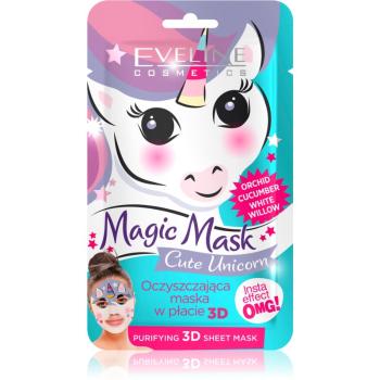 Eveline Cosmetics Magic Mask Cute Unicorn textil 3D mélytisztító arcmaszk