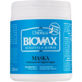 L’biotica Biovax Keratin & Silk regeneráló maszk vastag szálú haj 250 ml