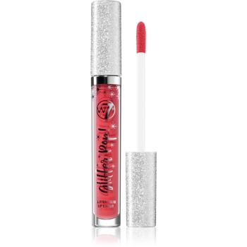 W7 Cosmetics Glitter Pop! folyékony rúzs csillámporral árnyalat Radioactive Red 2.5 ml