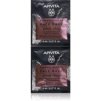 Apivita Express Beauty Pink Clay tisztító agyagos arcmaszk 2 x 8 ml
