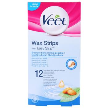 Veet Wax Strips szőrtelenítő gyantacsík az érzékeny bőrre 12 db