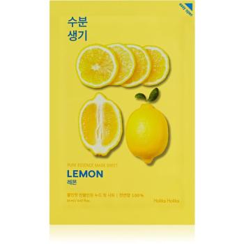 Holika Holika Pure Essence Lemon arcmaszk bőrpuhító és frissítő hatással C vitamin 20 ml