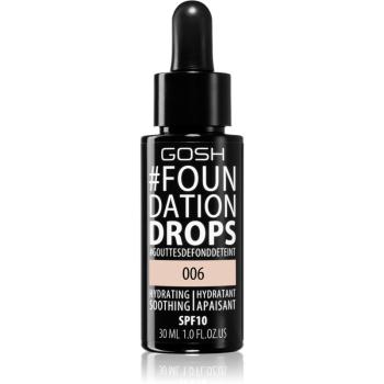 Gosh Foundation Drops gyengéd make-up csepp formában SPF 10 árnyalat 006 Tawny 30 ml