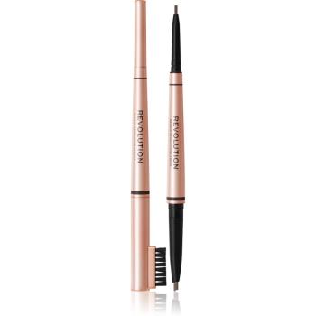 Makeup Revolution Balayage Brow Kétoldalú szemöldök ceruza kefével árnyalat Dark Brown 0,38 g