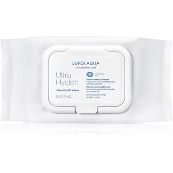 Missha Super Aqua 10 Hyaluronic Acid tisztító és sminklemosó törlőkendők 30 db