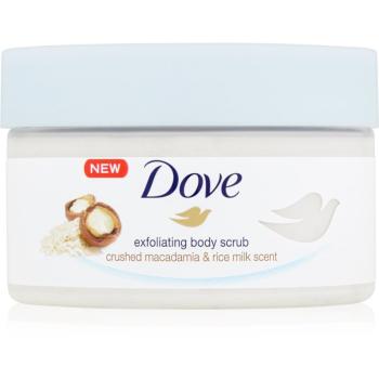 Dove Exfoliating Body Scrub Crushed Macadamia & Rice Milk tápláló testpeeling 225 ml