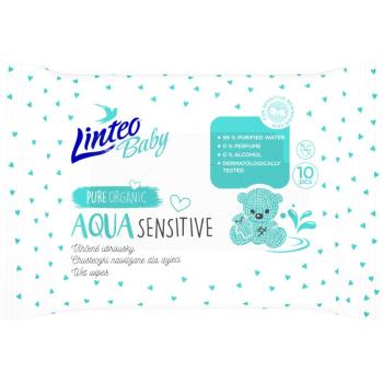 Linteo Baby Aqua Sensitive finom nedves törlőkendők gyermekeknek 10 db