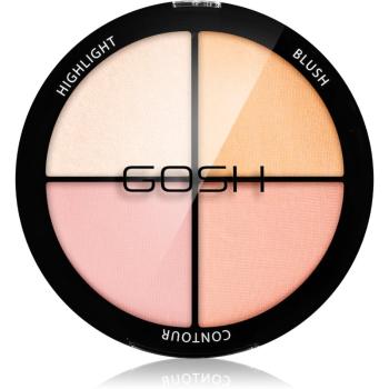 Gosh Strobe'n Glow kontúrozó és élénkítő paletta árnyalat 002 Blush 15 g