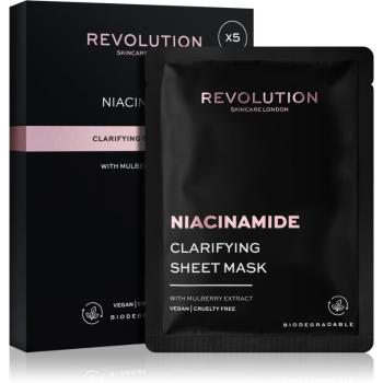 Revolution Skincare Niacinamide Clarifying fátyolmaszk szett problémás és pattanásos bőrre 5 db