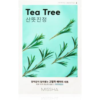 Missha Airy Fit Tea Tree arcmaszk tisztító és frissítő hatással az érzékeny arcbőrre 19 g