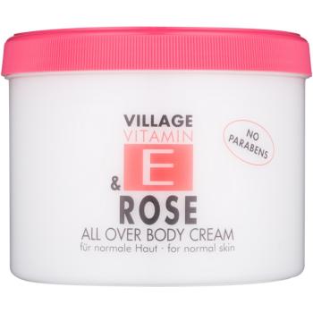 Village Vitamin E Rose testápoló krém parabénmentes 500 ml