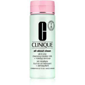 Clinique All About Clean All-in-One Cleansing Micellar Milk + Makeup Remove könnyű állagú tisztítótej kombinált és zsíros bőrre 200 ml