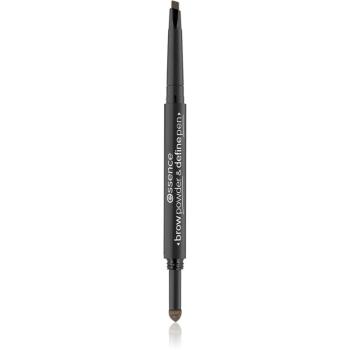 Essence Brow Powder & Define Pen precíz szemöldökceruza árnyalat 03 Dark Brown 0,4 g