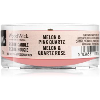 Woodwick Melon & Pink Quarz viaszos gyertya fa kanóccal 31 g
