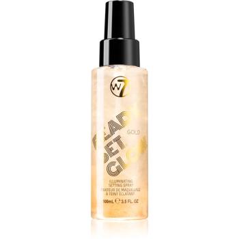 W7 Cosmetics Ready/Set/Glow élénkítő fixáló spray árnyalat Gold 100 ml