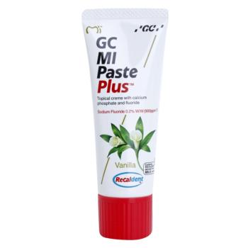 GC MI Paste Plus ásványfeltöltő védőkrém az érzékeny fogakra fluoriddal íz Vanilla 35 ml