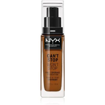 NYX Professional Makeup Can't Stop Won't Stop Magas fedésű alapozó árnyalat 22.3 Walnut 30 ml