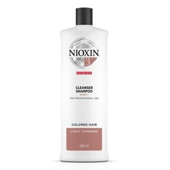 Nioxin System 3 Cleanser Shampoo tisztító sampon vékony szálú festett hajra 1000 ml