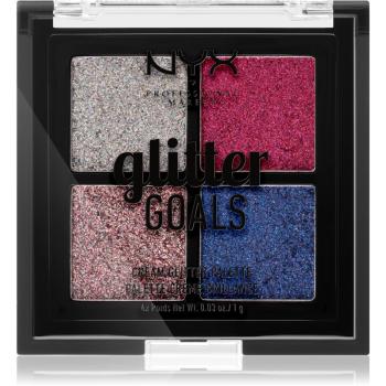 NYX Professional Makeup Glitter Goals highlighter paletta kis csomagolás árnyalat 03 Love On Top 4 x 1 g