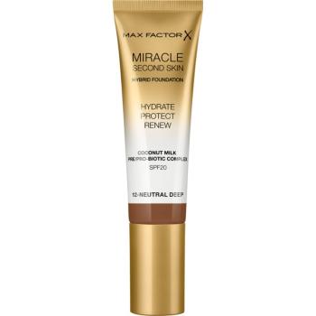 Max Factor Miracle Second Skin hidratáló krémes make-up SPF 20 árnyalat 12 Neutral Deep 30 ml