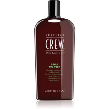 American Crew Hair & Body 3-IN-1 Tea Tree sampo, kondicionáló és tusfürdő 3 in 1 uraknak 1000 ml