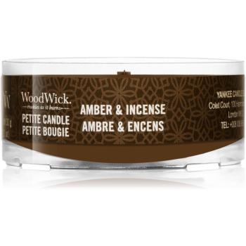 Woodwick Amber & Incense viaszos gyertya fa kanóccal 31 g