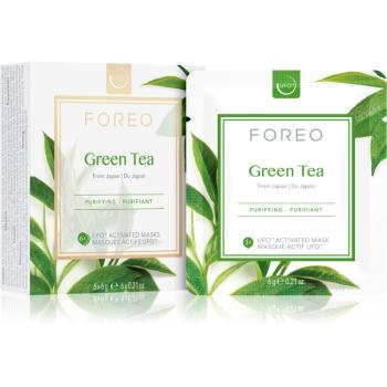 FOREO Farm to Face Green Tea frissítő és nyugtató maszk 6 x 6 g