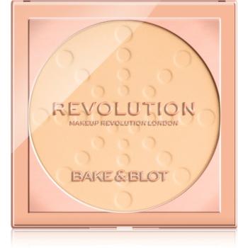 Makeup Revolution Bake & Blot hosszan tartó fixáló púder árnyalat Banana Light 5.5 g