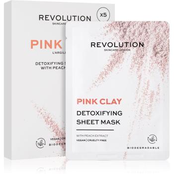 Revolution Skincare Pink Clay fátyolmaszk szett méregtelenítő hatással 5 db