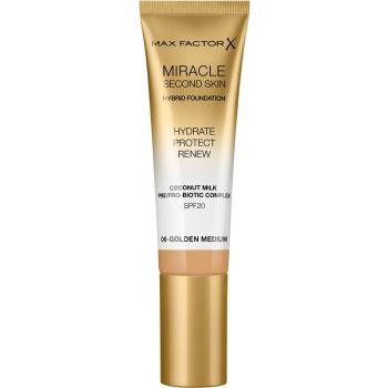 Max Factor Miracle Second Skin hidratáló krémes make-up SPF 20 árnyalat 06 Golden Medium 30 ml