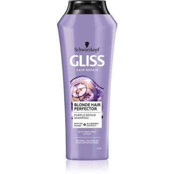 Schwarzkopf Gliss Blonde Hair Perfector lila sampon semlegesíti a sárgás tónusokat 250 ml
