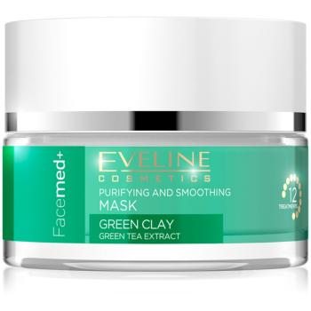 Eveline Cosmetics FaceMed+ tisztító és kisimító arcmaszk zöld agyaggal 50 ml