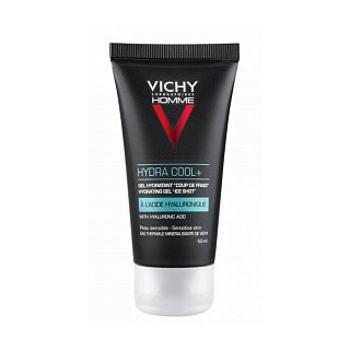 Vichy Homme Hydra Cool+ Hydrating Gel Ice Shot gél krém érzékeny arcbőrre 50 ml